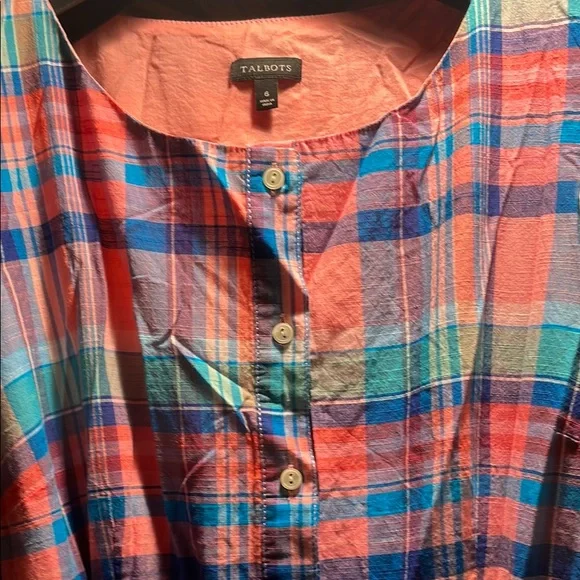 Talbots Women’s Madras Plaid Dress Size 6 - Picture 4 of 5